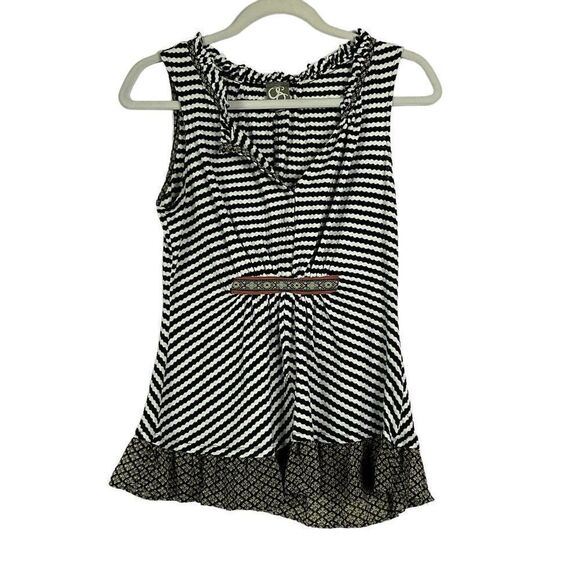 Anthropologie | One September Blue Striped Tank, size Small - Picture 1 of 6